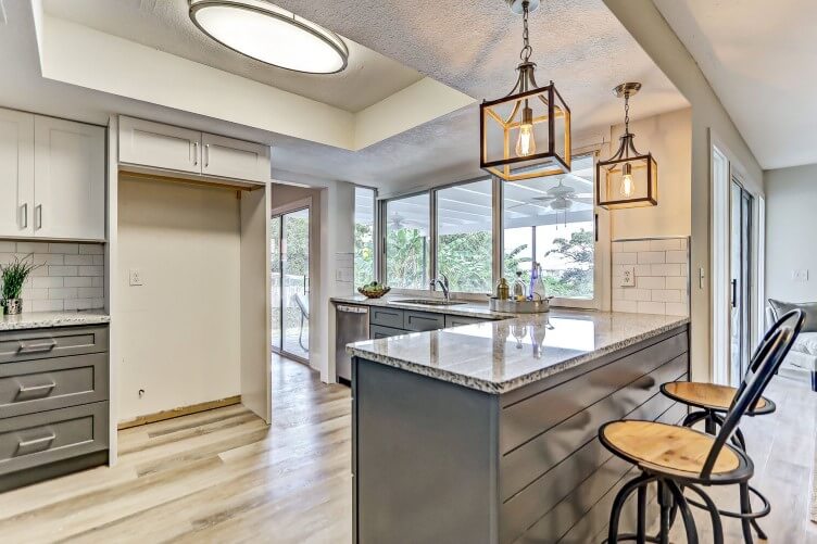 Kitchen renovation with exposed beams